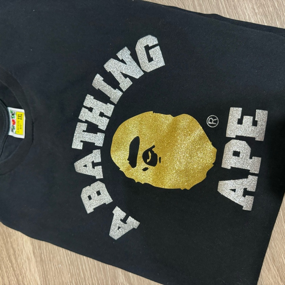 BAPE glitter logo Tee